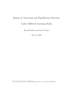 Basins of Attraction and Equilibrium Selection Under Different