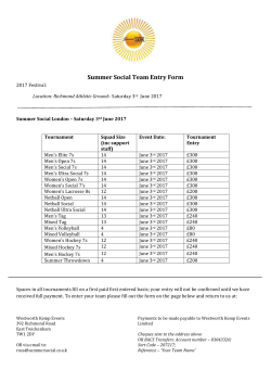 Summer Social 2017 &ndash; Team Entry Form