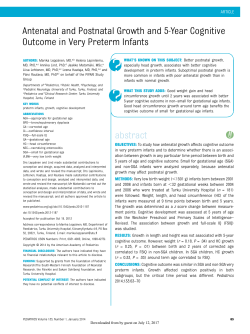 Antenatal and Postnatal Growth and 5