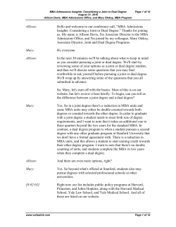 Considerig a Joint or Dual Degree