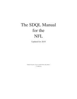 The SDQL Manual for the NFL