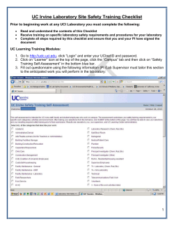 Laboratory Site Specific Training Checklist