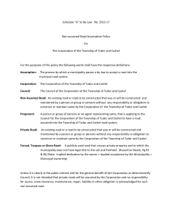 Private Road Assumption Policy and By-Law