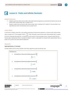 Grade 8 Mathematics Module 7, Topic B, Lesson 6