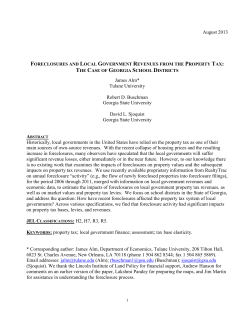 Foreclosures and Local Government Revenues