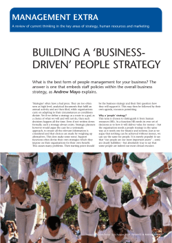 building a `business- driven` people strategy