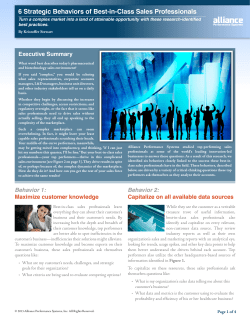6 Strategic Behaviors of Best-in-Class Sales Professionals