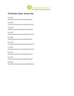 The Number Game- Answer Key