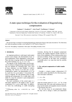 A State Space Technique for the Evaluation of Diagonalizing