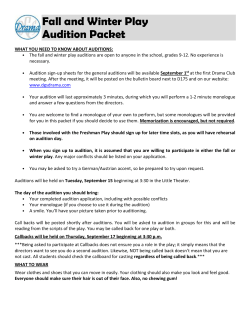 Audition Packet