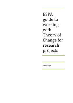 ESPA guide to working with Theory of Change for research projects