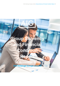 Group Solvency and Financial Condition Report