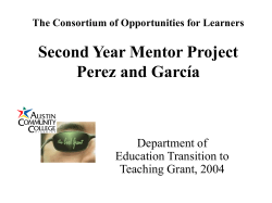 Plan This project will entail teaching Chapter One of Matem&aacute;ticas en