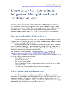 Sample Lesson Plan &ndash; Making Videos