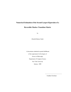 Numerical Estimation of the Second Largest Eigenvalue of a