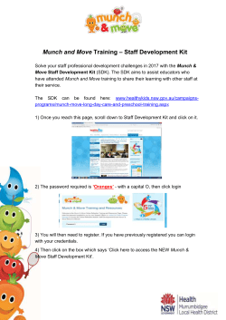 Munch and Move Training – Staff Development Kit