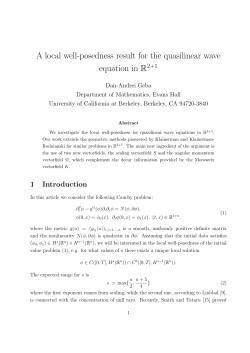 A local well-posedness result for the quasilinear wave