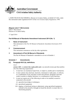 Part 66 Manual of Standards Amendment Instrument 2014 (No. 1)