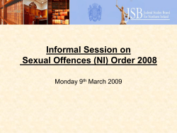Informal Session on Sexual Offences (NI) Order 1998