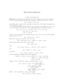 MEAN VALUE INEQUALITY 1. Mean Value Inequality Theorem 1.1