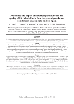 Prevalence and impact of fibromyalgia on function and quality of life