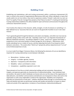 Building Trust - American Public Human Services Association