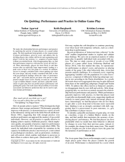 On Quitting: Performance and Practice in Online Game Play
