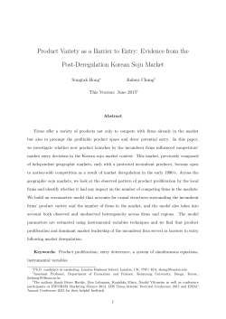 Product Variety as a Barrier to Entry