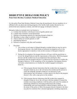 Disruptive Behavior Policy