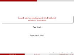 Search and unemployment (2nd lecture) - Lecture 17, ECON