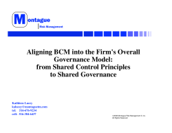 Aligning BCM into the Firm`s Overall Governance Model