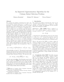 An Improved Approximation Algorithm for the Column Subset