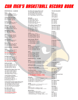 CUA Men`s BAsketBAll ReCoRd Book