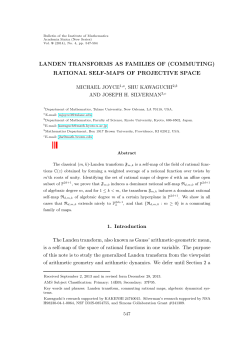 landen transforms as families of (commuting) rational self