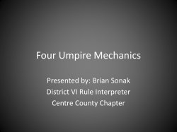 4 Umpire Mechanics - Chester County PIAA Softball Umpires