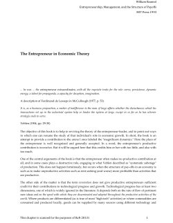 The Entrepreneur in Economic Theory
