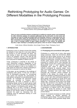 Rethinking Prototyping for Audio Games: On Different Modalities in