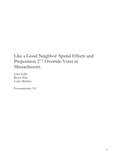 Spatial Effects and Proposition 21/2 Override Votes