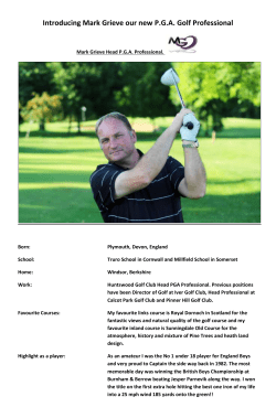 Introducing Mark Grieve our new PGA Golf Professional