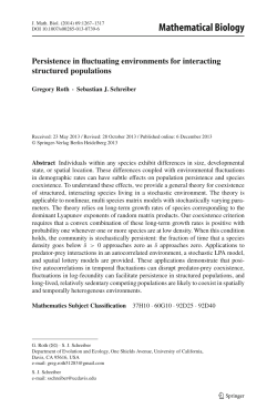 Mathematical Biology - Evolution and Ecology