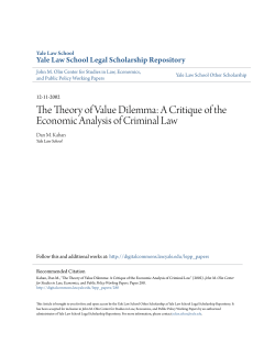 The Theory of Value Dilemma: A Critique of the Economic Analysis