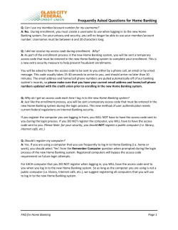Frequently Asked Questions for Home Banking