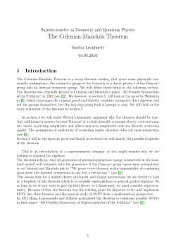 The Coleman-Mandula Theorem