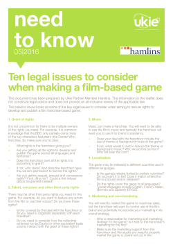 Ten legal issues to consider when making a film-based game