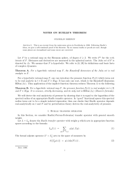 NOTES ON RUELLE`S THEOREM Let F be a rational map on the