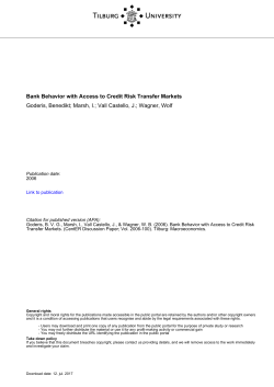 Tilburg University Bank Behavior with Access to