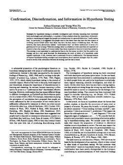 Confirmation, Disconfirmation, and Information in