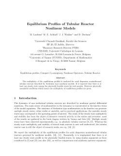Equilibrium Profiles of Tubular Reactor Nonlinear Models