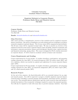 Columbia University Graduate School of Business Empirical