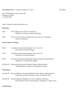 Curriculum Vitae - Midwest Orthopaedics at Rush